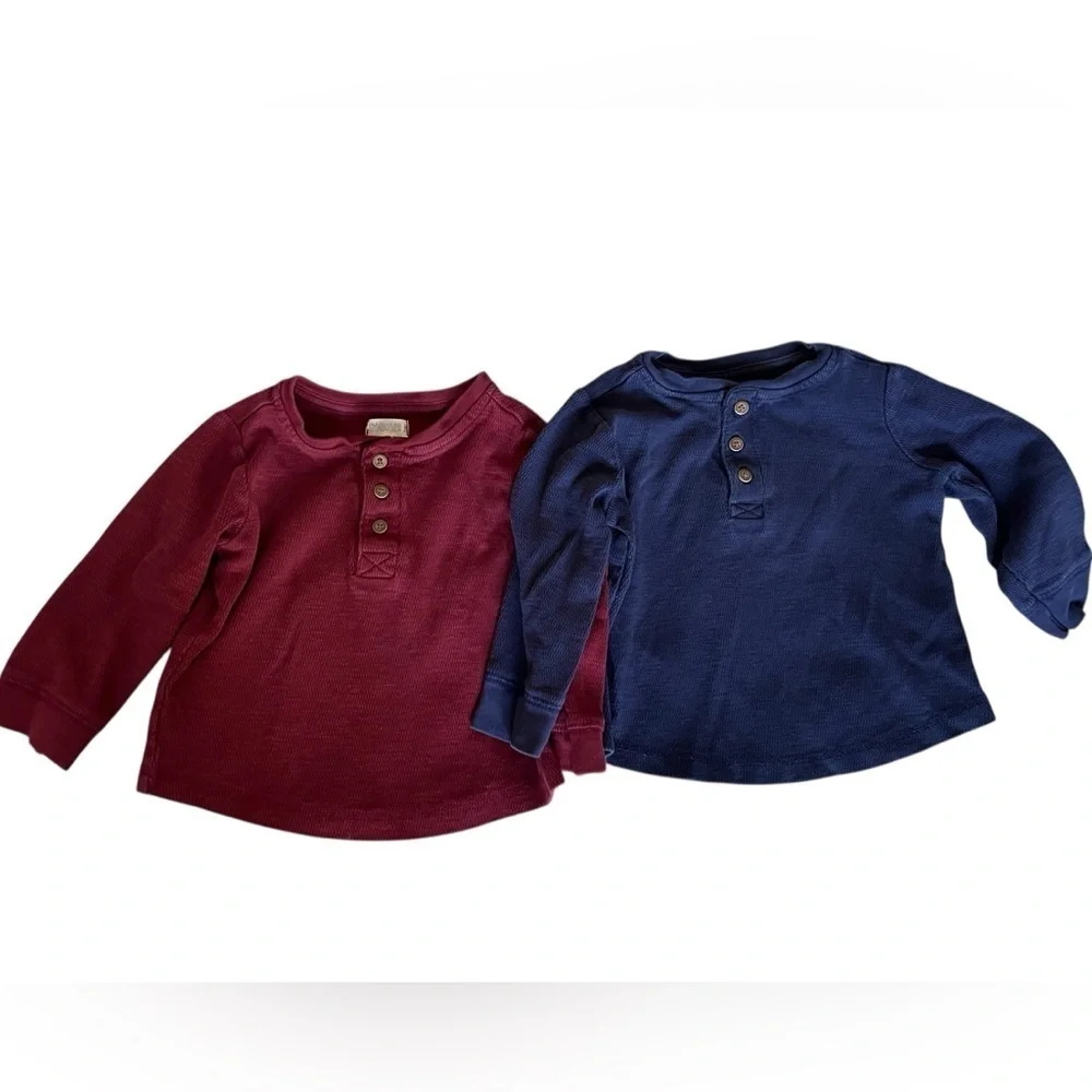 Gymboree Burgundy and Navy Button-Up Shirts